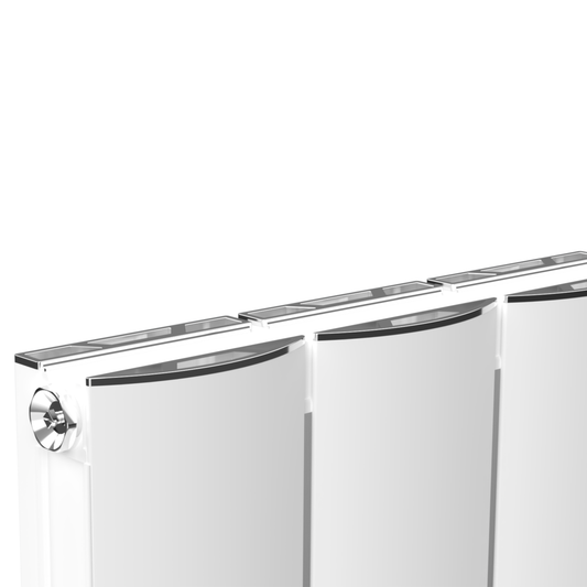 407mm x 1800mm Double Aluminium Radiator In White Model Diva