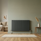 1022mm x 600mm Double Aluminium Radiator In Anthracite Grey Model Diva 