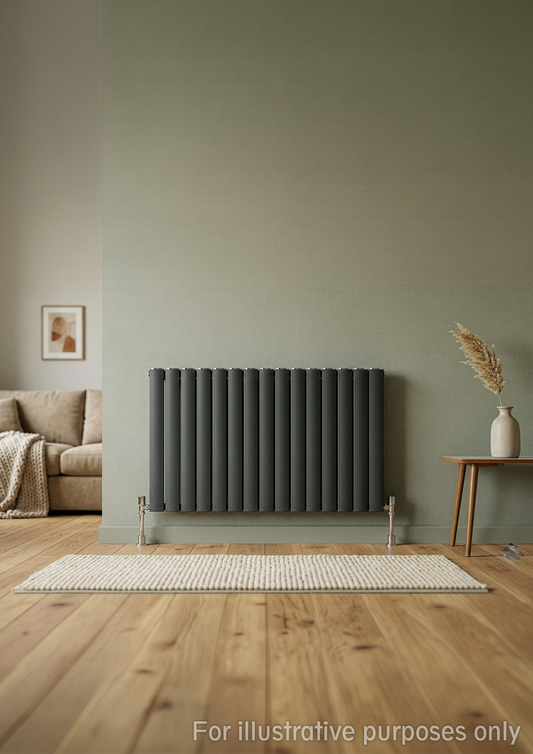 1022mm x 600mm Double Aluminium Radiator In Anthracite Grey Model Diva