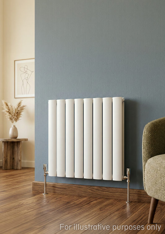 1022mm x 600mm Double Aluminium Radiator In White Model Diva