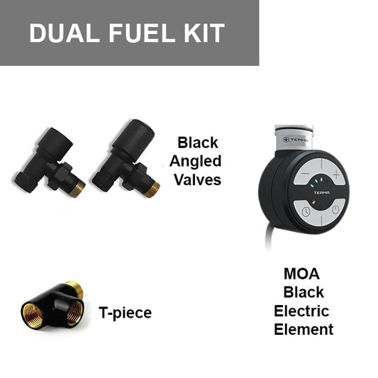 Black Dual Fuel Kit with Element - Terma Moa (for Heated Towel Rail)