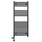 600 x 1200mm Dual Fuel Flat Black Electric Heated Towel Rail Radiator 25mm Tube 