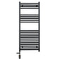 600 x 1200mm Dual Fuel Flat Black Electric Heated Towel Rail Radiator 25mm Tube 