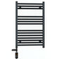 600 x 800mm Dual Fuel Flat Black Electric Heated Towel Rail Radiator 25mm Tube