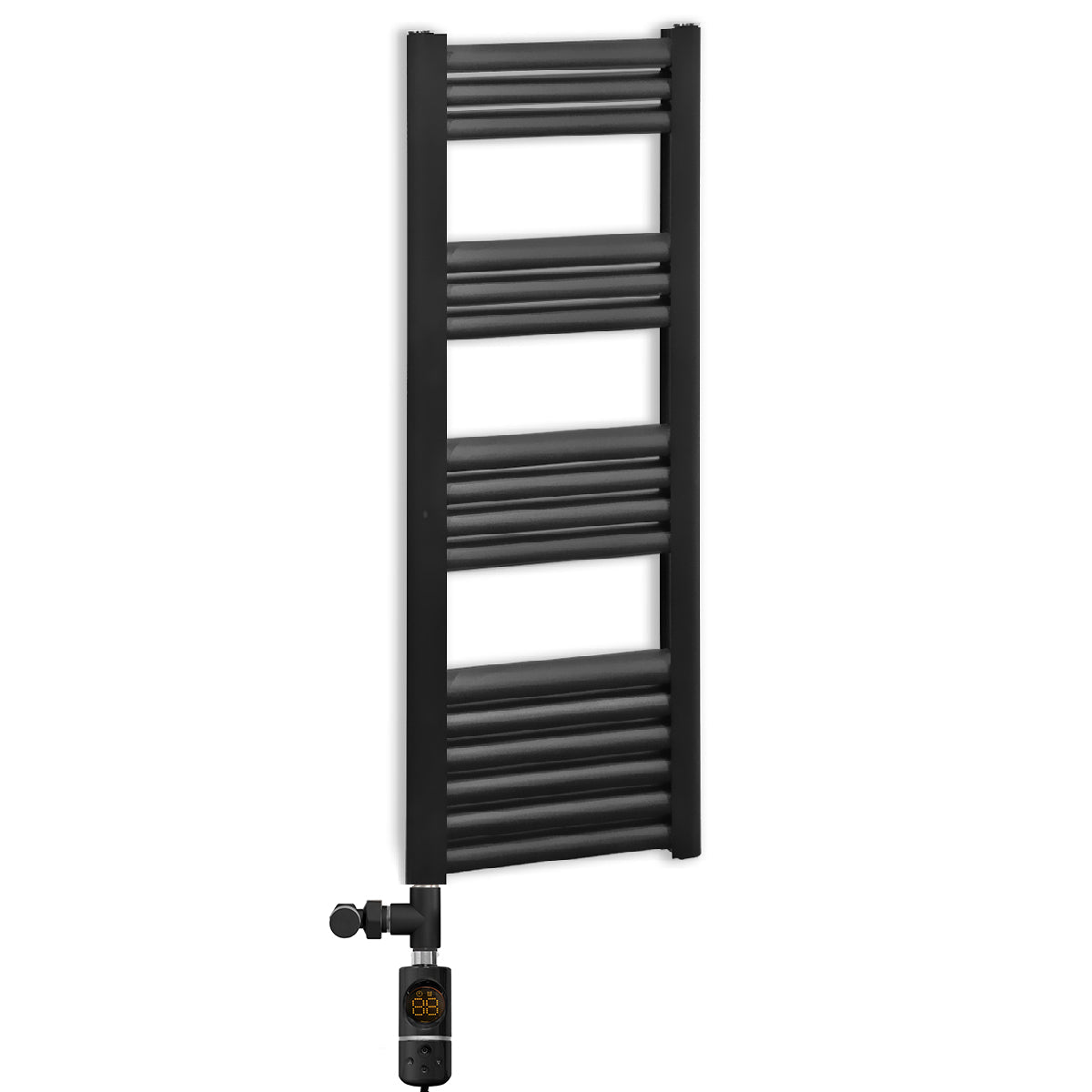 Dual Fuel 500mm Wide Accuro Korle Matt Black Designer Heated Towel Rail Radiator