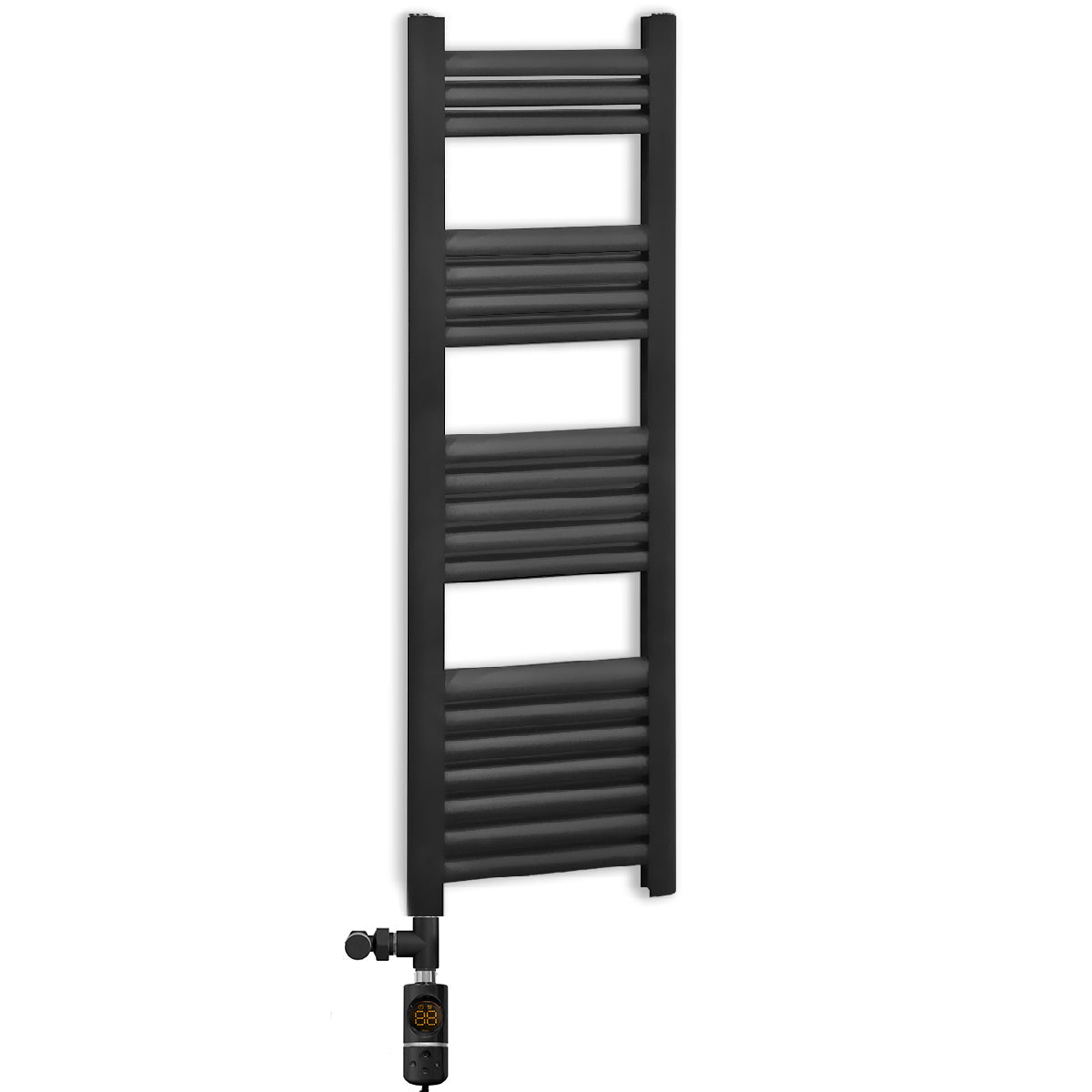 Dual Fuel 500mm Wide Accuro Korle Matt Black Designer Heated Towel Rail Radiator