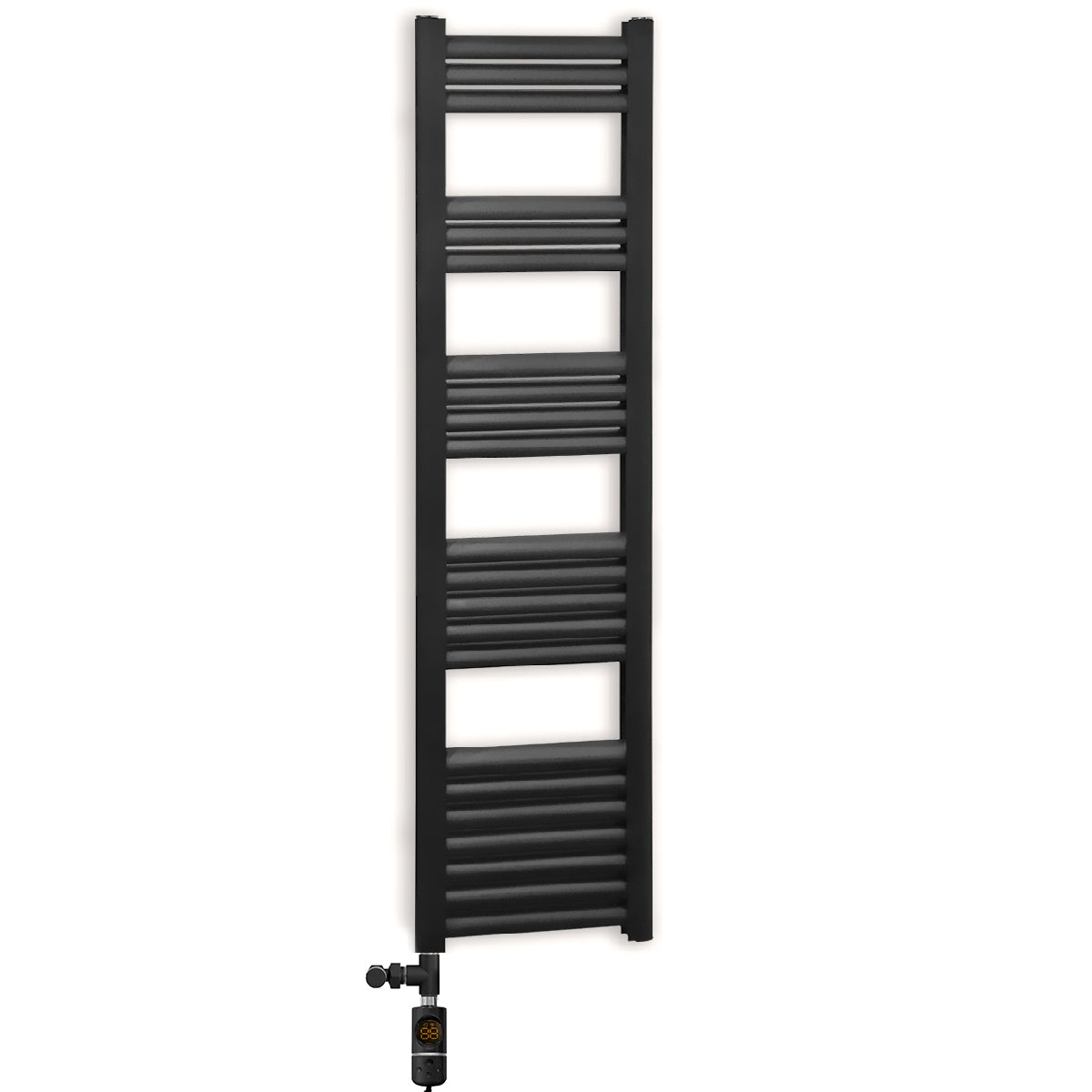 Dual Fuel 500mm Wide Accuro Korle Matt Black Designer Heated Towel Rail Radiator