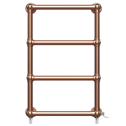  Dual Fuel Modern Brass Heated Towel Rail 500 x 750mm Charlotte (Incl. Valves + Electric Heating Kit) 