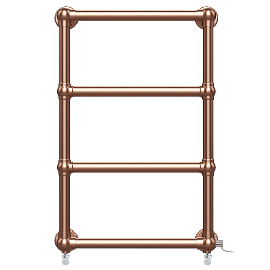 Dual Fuel Modern Brass Heated Towel Rail 500 x 750mm Charlotte (Incl. Valves + Electric Heating Kit)
