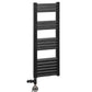 Dual Fuel 500mm Wide Accuro Korle Matt Black Designer Heated Towel Rail Radiator