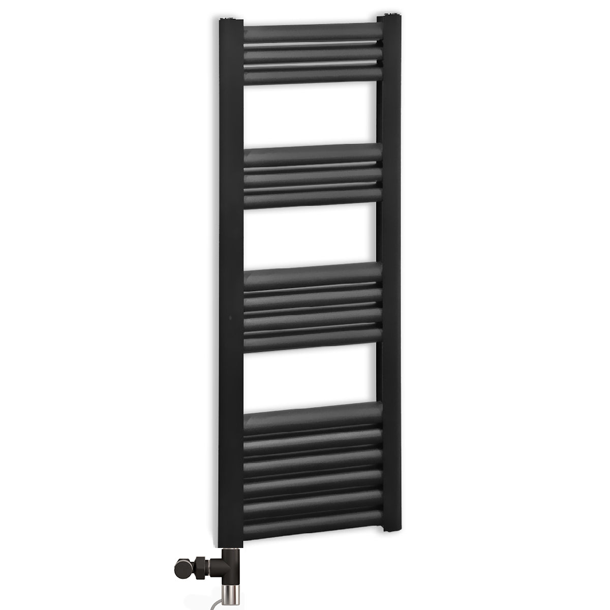 Dual Fuel 500mm Wide Accuro Korle Matt Black Designer Heated Towel Rail Radiator