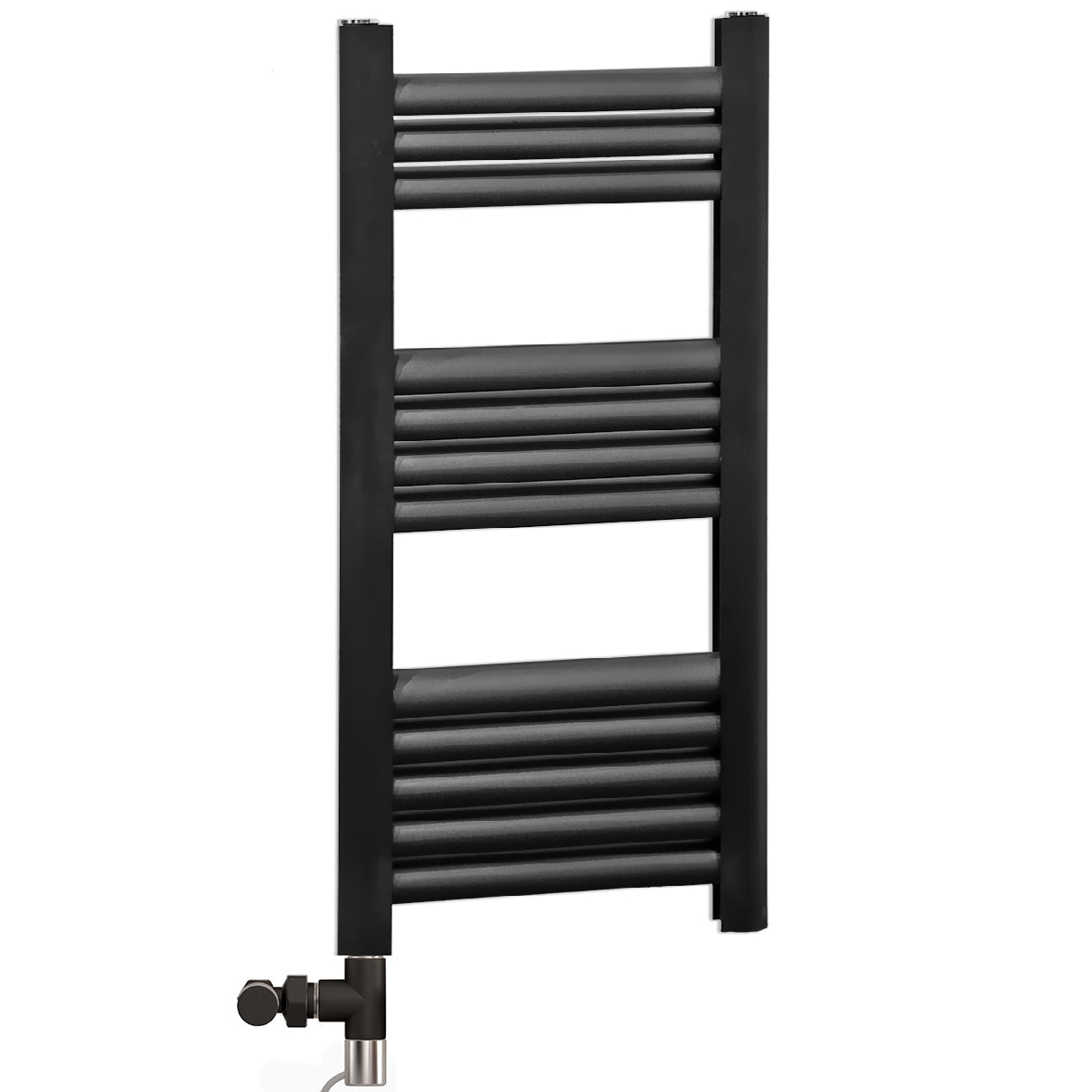 Dual Fuel 500mm Wide Accuro Korle Matt Black Designer Heated Towel Rail Radiator