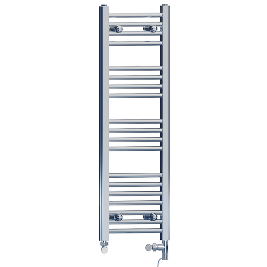 300mm x 1000mm Dual Fuel Chrome Heated Towel Rail Radiator