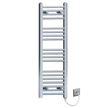  350mm x 1000mm Chrome Electric Heated Towel Rail Radiator 