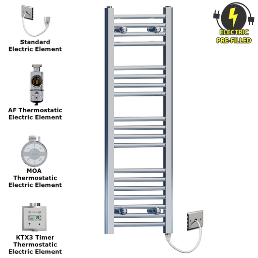 350mm x 1000mm Chrome Electric Heated Towel Rail Radiator