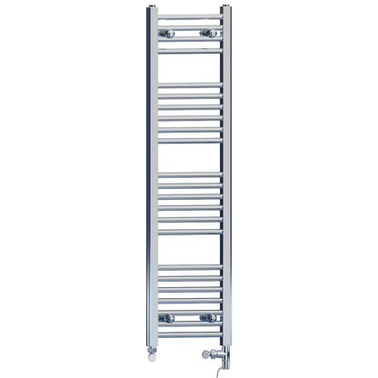  300mm x 1200mm Dual Fuel Chrome Heated Towel Rail Radiator 