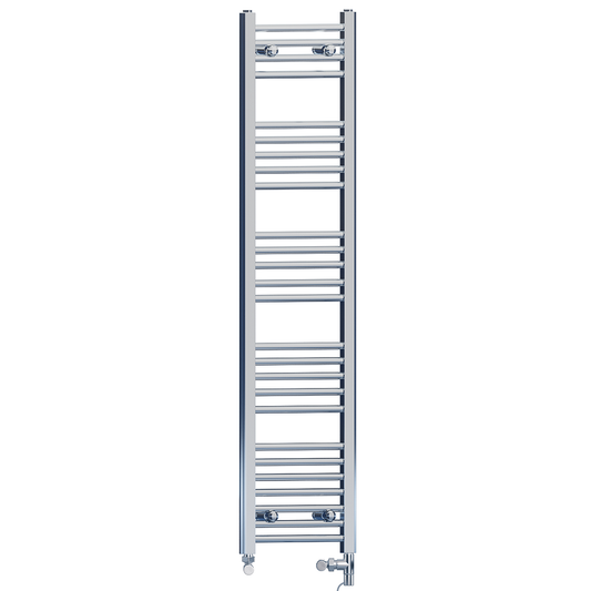 300mm x 1400mm Dual Fuel Chrome Heated Towel Rail Radiator