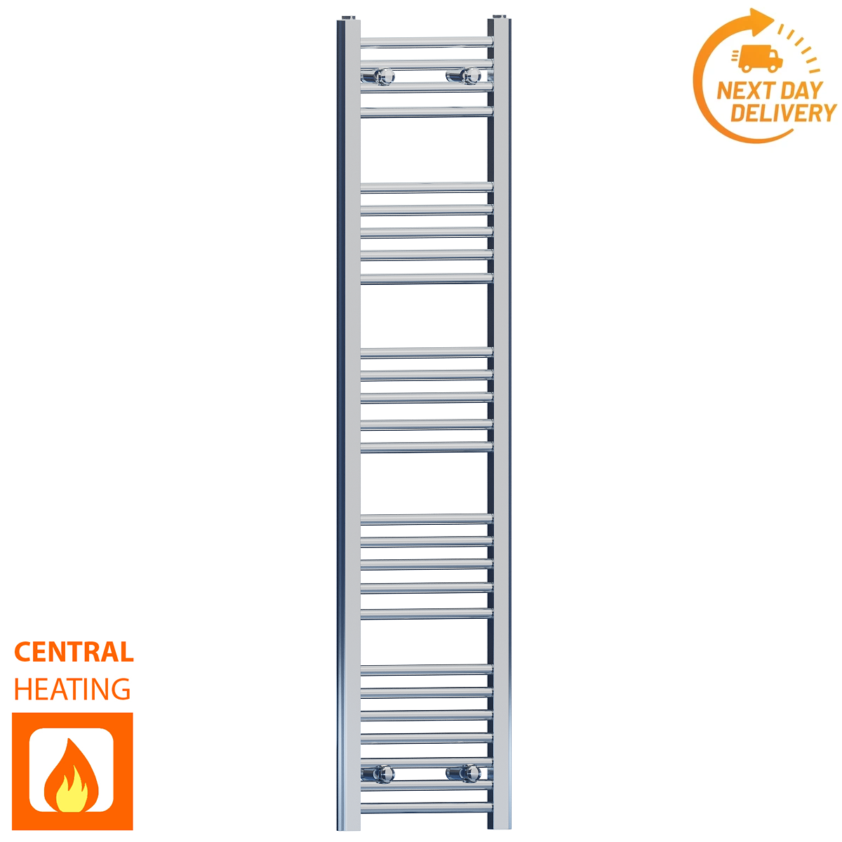 FC30 140 Chrome Towel Rail Radiator Central Heating Valves