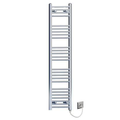  350mm x 1400mm Chrome Electric Heated Towel Rail Radiator 