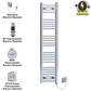 300mm x 1400mm Chrome Electric Heated Towel Rail Radiator 