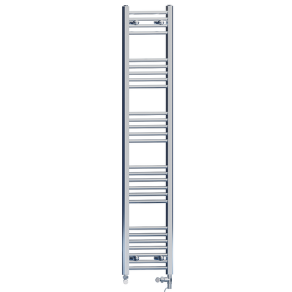  300mm x 1600mm Dual Fuel Chrome Heated Towel Rail Radiator 