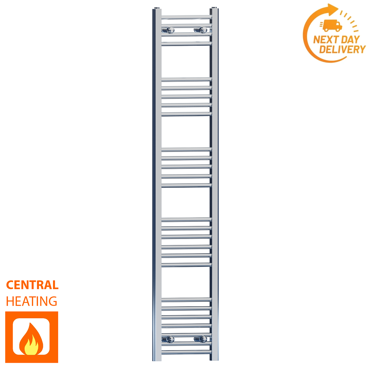 FC30 160 Chrome Towel Rail Radiator Central Heating Valves