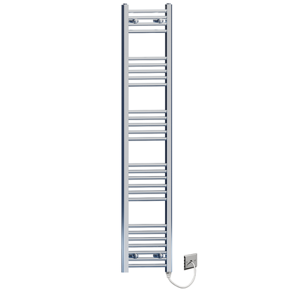  300mm x 1600mm Chrome Electric Heated Towel Rail Radiator 