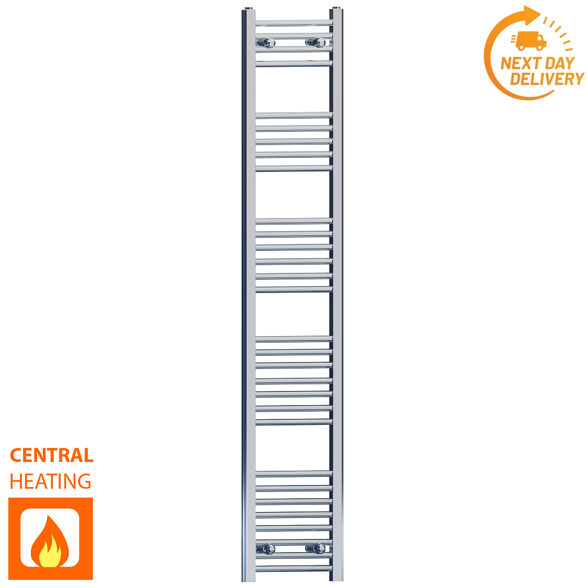 FC30 170 Chrome Towel Rail Radiator Central Heating Valves