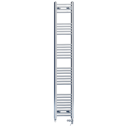 300mm x 1800mm Dual Fuel Chrome Heated Towel Rail Radiator