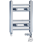 300mm x 400mm Dual Fuel Small Chrome Heated Towel Rail Radiator 