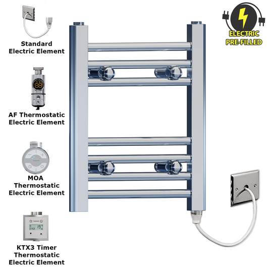 350mm x 400mm Small Chrome Electric Heated Towel Rail Radiator