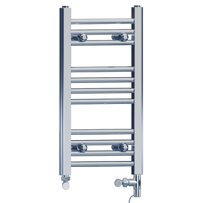  350mm x 600mm Dual Fuel Small Chrome Heated Towel Rail Radiator 