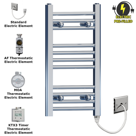 350mm x 600mm Small Chrome Electric Heated Towel Rail Radiator