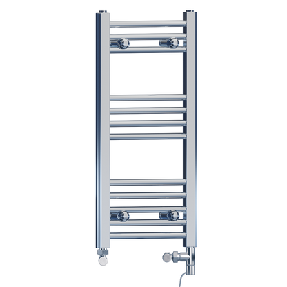  350mm x 700mm Dual Fuel Small Chrome Heated Towel Rail Radiator 