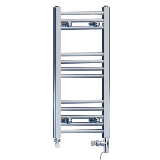 300mm x 700mm Dual Fuel Small Chrome Heated Towel Rail Radiator