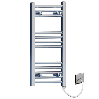  350mm x 700mm Small Chrome Electric Heated Towel Rail Radiator 
