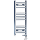 300mm x 800mm Dual Fuel Small Chrome Heated Towel Rail Radiator 