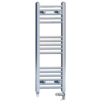  300mm x 900mm Dual Fuel Small Chrome Heated Towel Rail Radiator 