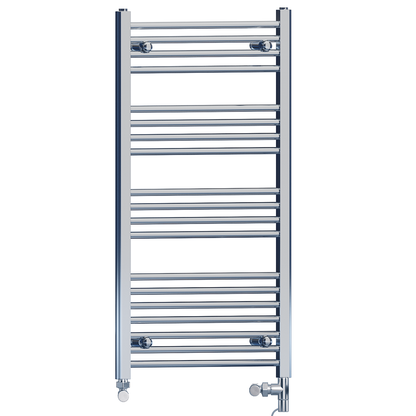  500mm x 1000mm Dual Fuel Chrome Heated Towel Rail Radiator 