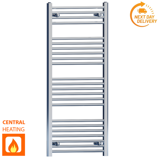 500mm x 1200mm Chrome Heated Towel Rail Radiator