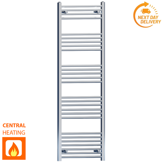 600 x 1500mm Chrome Towel Warmer Rail Radiator | Flat Central Heating