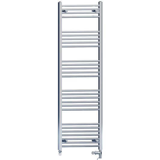 550 x 1500mm Chrome Dual Fuel Towel Warmer Rail | Flat Ladder