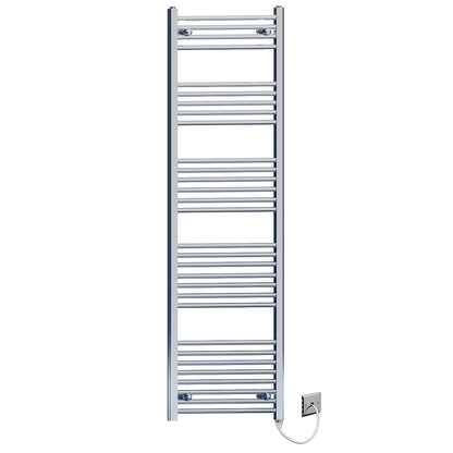  400mm x 1700mm Chrome Electric Heated Towel Rail Radiator 
