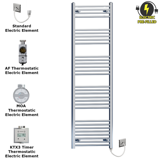 450mm x 1700mm Chrome Electric Heated Towel Rail Radiator