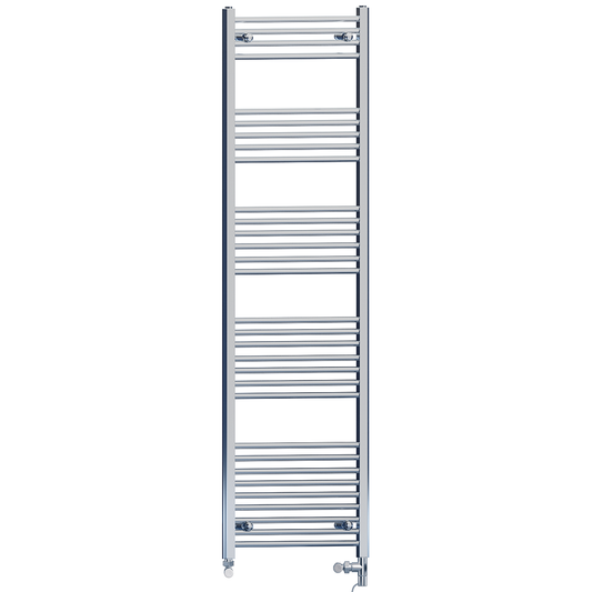 400mm x 1800mm Dual Fuel Chrome Heated Towel Rail Radiator