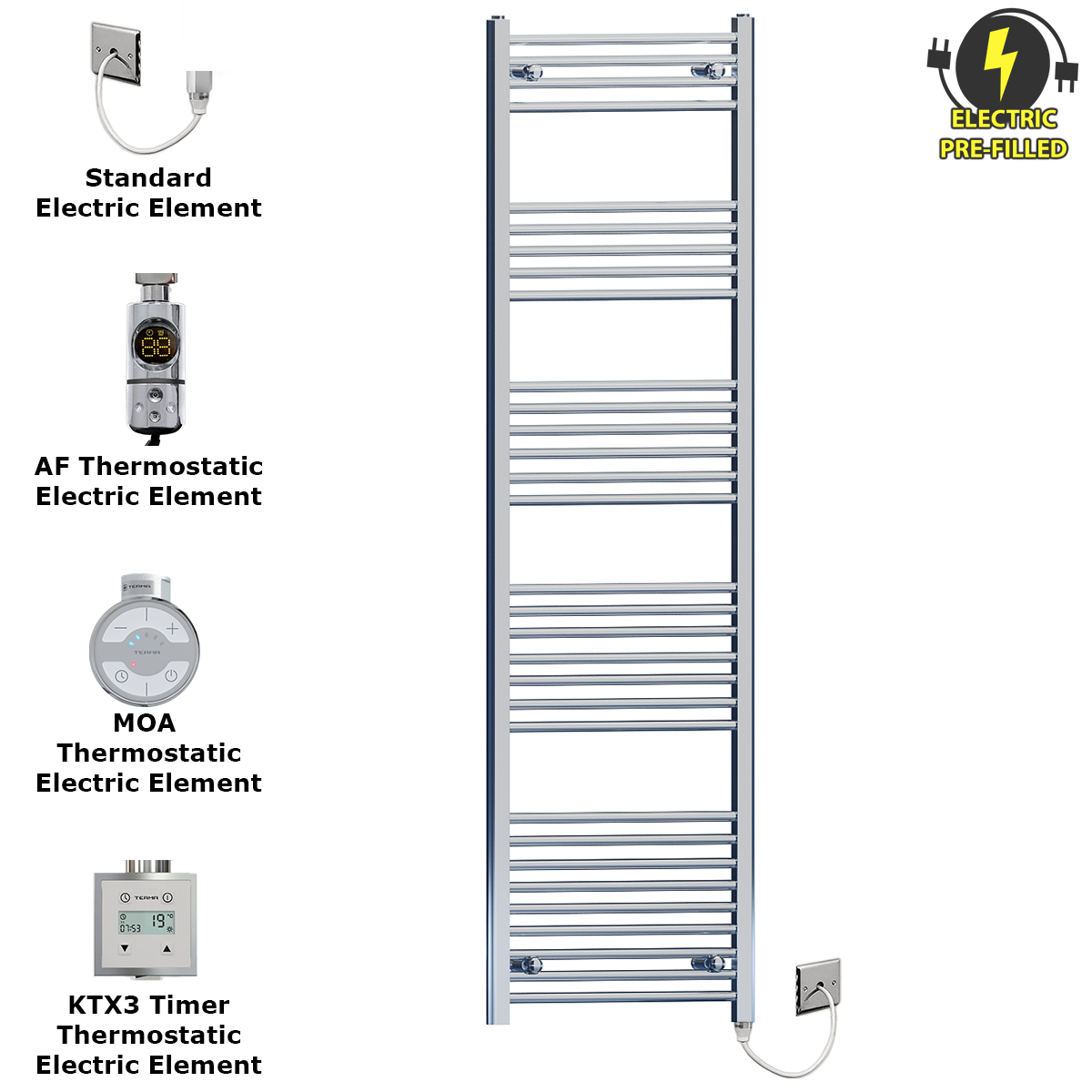 FC45 180 Chrome Towel Rail Radiator Warmer Heater Electric Thermostatic Timer Terma MOA AF PFS 1cb2fc0d a5d5 43a5 9750 d20aec4b60e2