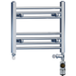 400mm x 400mm Dual Fuel Small Chrome Heated Towel Rail Radiator 