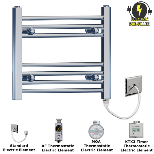 450mm x 400mm Small Chrome Electric Heated Towel Rail Radiator