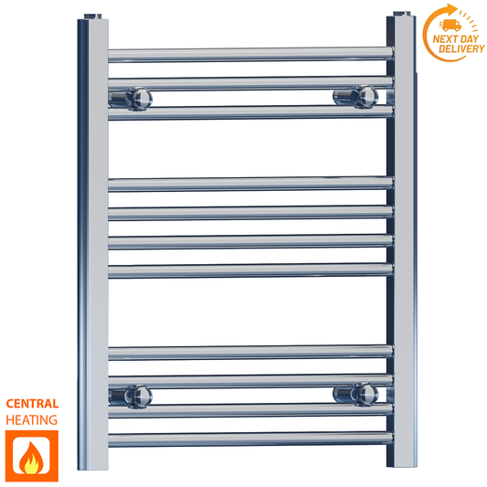 550mm x 600mm Small Chrome Heated Towel Rail Radiator