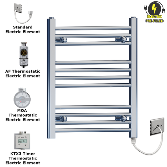 400mm x 600mm Small Chrome Electric Heated Towel Rail Radiator